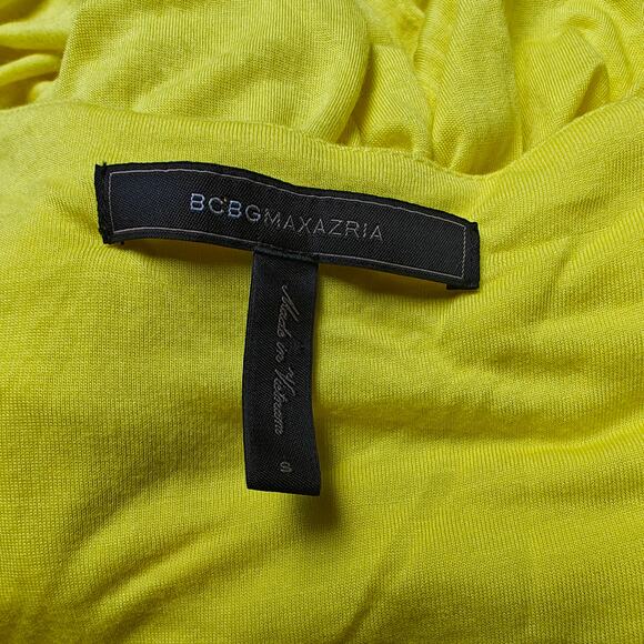 BCBGMAXAZRIA Yellow Sleeveless Maxi Dress V-Neck Slit Elegant Size S - Picture 3 of 4